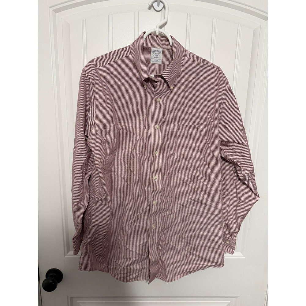Brooks Brothers Dress Shirt Mens 16-2/3 Regent Striped Non-Iron EUC